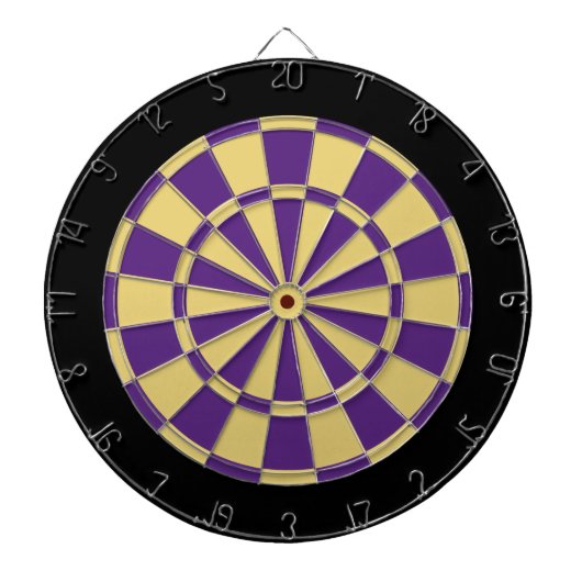 Dart Board: Oud goud, Paars en zwart Dartbord (Voorkant)