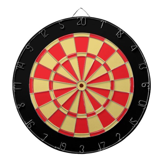 Dart Board: oud goud, rood en zwart Dartbord (Voorkant)