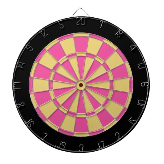 Dart Board: Oud goud, roze en zwart Dartbord (Voorkant)