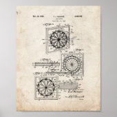 Dart Board Patent - Oude look Poster (Voorkant)