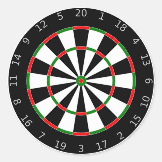 DART BOARD RONDE STICKER (Voorkant)