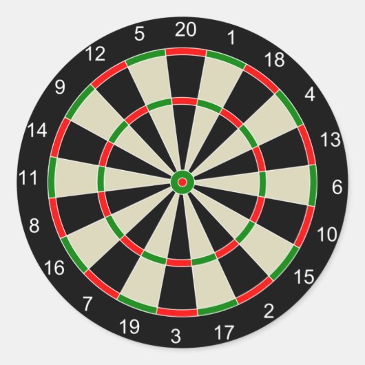 Dart Board Ronde Sticker (Voorkant)