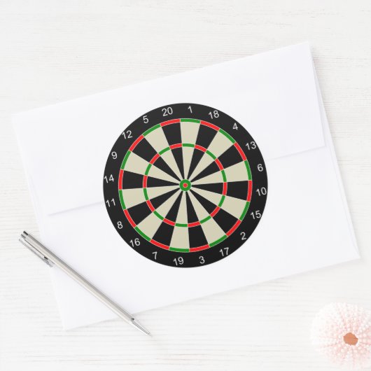 Dart Board Ronde Sticker (Envelop)