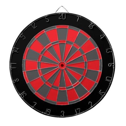 Dart Board: Rood, steenkoolgrijs en zwart Dartbord (Voorkant)