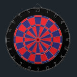 Dart Board: rood, zeemacht en zwart Dartbord<br><div class="desc">Rood,  zeemleder en zwart gekleurd kunstspel met 6 messenmakertjes</div>