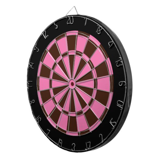 Dart Board: Roze, bruin en zwart Dartbord (Voorkant Rechts)