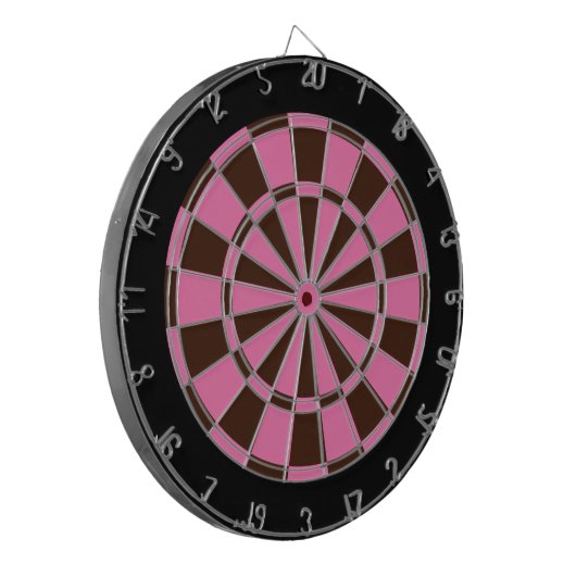 Dart Board: Roze, bruin en zwart Dartbord (Voorkant Links)