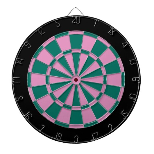 Dart Board: Roze, groen en zwart Dartbord (Voorkant)