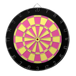 Dart Board: Roze, lichtgeel en zwart Dartbord