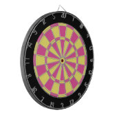 Dart Board: Roze, lichtgeel en zwart Dartbord (Voorkant Links)