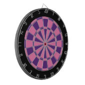 Dart Board: roze, Paars en zwart Dartbord (Voorkant Links)