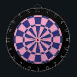 Dart Board: Roze, zeemacht en zwart Dartbord<br><div class="desc">Roze,  Navy en Black Colored Dart Board-spel,  met inbegrip van 6 Brass Darts</div>
