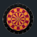 Dart Board: Sinaasappel, leeuwen en zwart Dartbord<br><div class="desc">Oranje,  maroon en zwart gekleurd kunstbordspel,  met inbegrip van 6 messing harten</div>
