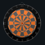 Dart Board: Sinaasappel, steenkoolgrijs en zwart Dartbord<br><div class="desc">Oranje,  houtskool,  grijs en zwart gekleurd kunstbordspel,  met inbegrip van 6 messenmakertjes</div>