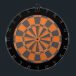 Dart Board: Sinaasappel, steenkoolgrijs en zwart Dartbord<br><div class="desc">Oranje,  houtskool,  grijs en zwart gekleurd kunstbordspel,  met inbegrip van 6 messenmakertjes</div>