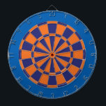 Dart Board: Sinaasappel, zeemacht en blauw Dartbord<br><div class="desc">Oranje,  marinespel en blauw gekleurd kunstbordspel met 6 messenmakertjes</div>