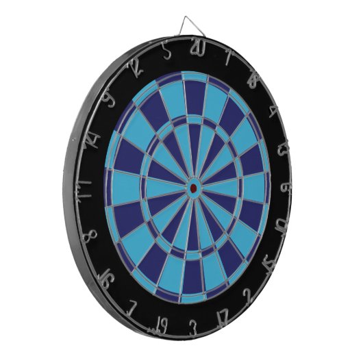 Dart Board: Sky Blue, Navy en Black Dartbord (Voorkant Links)