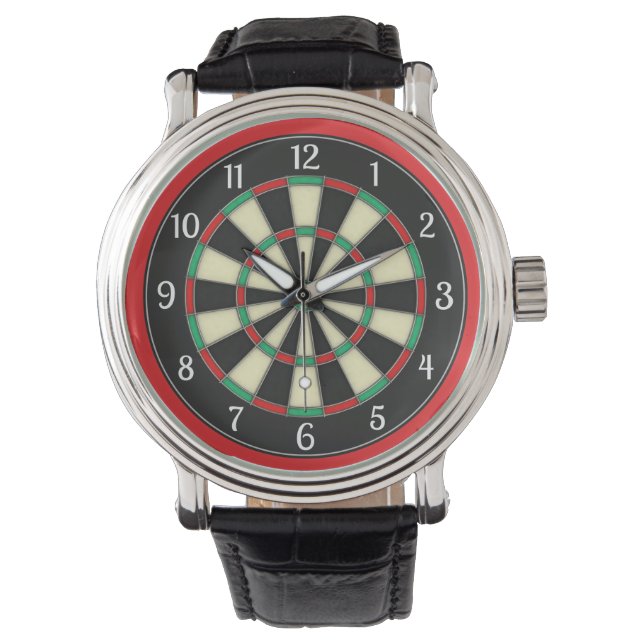 Dart Board Sporty Style Horloge (Voorkant)
