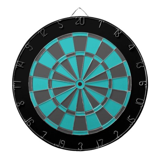 Dart Board: Turquoise, houtskool grijs en zwart Dartbord (Voorkant)