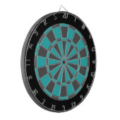 Dart Board: Turquoise, houtskool grijs en zwart Dartbord (Voorkant Links)