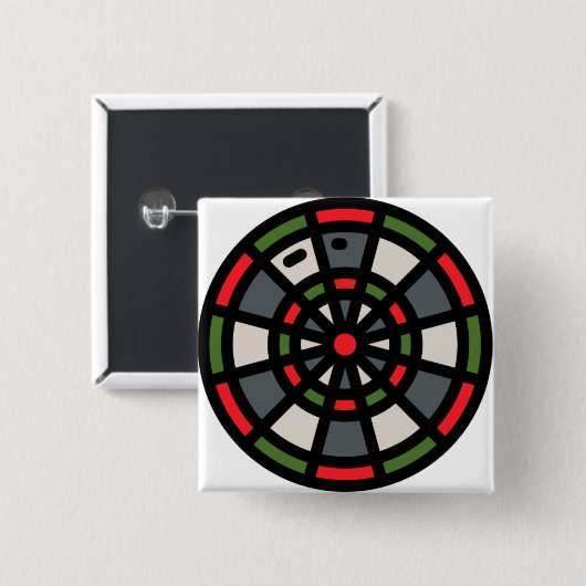 dart board vierkante button 5,1 cm (Voorkant /achterkant)
