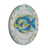 Dart Board - Waterverf Serie: Angelfish Dartbord (Voorkant Links)