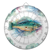 Dart Board - Waterverf Serie: Bass Dartbord (Voorkant)