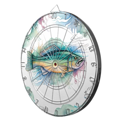 Dart Board - Waterverf Serie: Bass Dartbord (Voorkant Rechts)