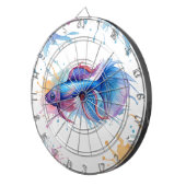 Dart Board - Waterverf Serie: Betta Fish Dartbord (Voorkant Rechts)