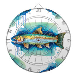 Dart Board - Waterverf Serie: Forel/Zalm Dartbord