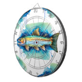 Dart Board - Waterverf Serie: Forel/Zalm Dartbord (Voorkant Rechts)