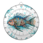 Dart Board - Waterverf Serie: Lionfish Dartbord (Voorkant)