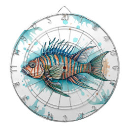 Dart Board - Waterverf Serie: Lionfish Dartbord