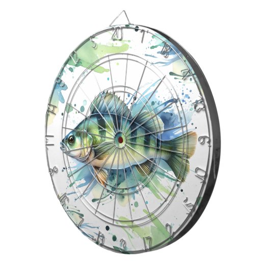 Dart Board - Waterverf Serie: Perch Dartbord (Voorkant Rechts)