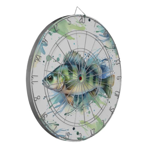 Dart Board - Waterverf Serie: Perch Dartbord (Voorkant Links)