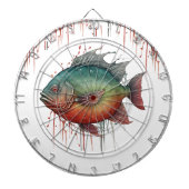 Dart Board - Waterverf Serie: Piranha Dartbord (Voorkant)