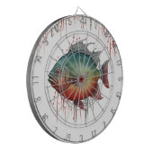 Dart Board - Waterverf Serie: Piranha Dartbord (Voorkant Links)