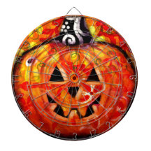 Dart Board - Whimsical Halloween Jack O Lantern