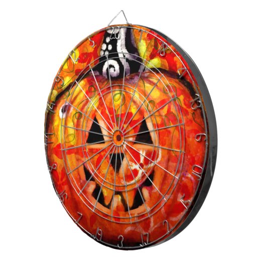 Dart Board - Whimsical Halloween Jack O Lantern Dartbord (Voorkant Rechts)