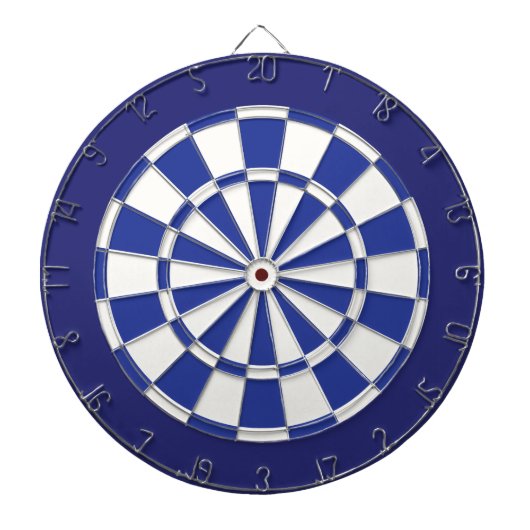 Dart Board: White, Royal en Navy Blue Dartbord (Voorkant)