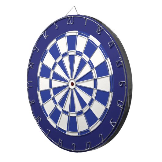 Dart Board: White, Royal en Navy Blue Dartbord (Voorkant Rechts)