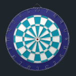 Dart Board: wit, Blauwgroen en marineblauw Dartbord<br><div class="desc">White, Blauwgroen en Navy Blue Colored Dart Board Game Inclusief 6 Brass Darts</div>