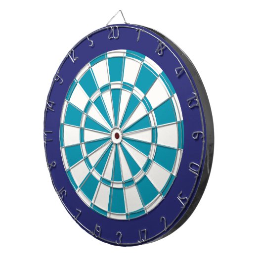 Dart Board: wit, Blauwgroen en marineblauw Dartbord (Voorkant Rechts)
