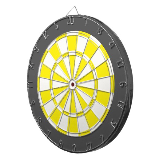 Dart Board: Wit, geel en steenkoolgrijs Dartbord (Voorkant Rechts)