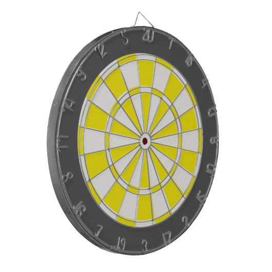 Dart Board: Wit, geel en steenkoolgrijs Dartbord (Voorkant Links)