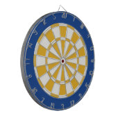 Dart Board: wit, goud en blauw Dartbord (Voorkant Links)