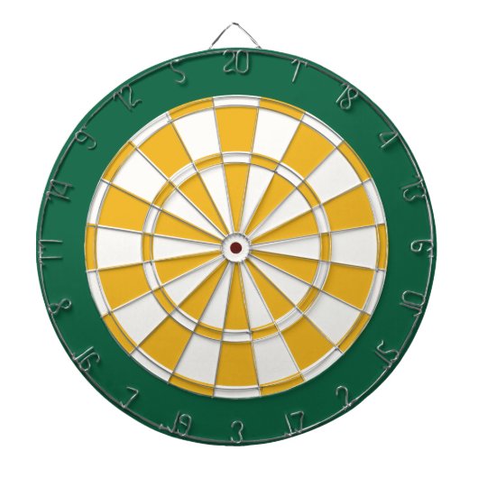 Dart Board: Wit, goud en groen Dartbord (Voorkant)