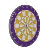 Dart Board: Wit, goud en Paars Dartbord (Voorkant Links)