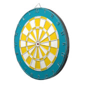 Dart Board: wit, gouden geel en Blauwgroen Dartbord (Voorkant Rechts)