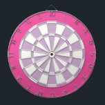 Dart Board: wit, licht Paars en roze Dartbord<br><div class="desc">Wit,  licht Paars en roze kleurig kunstbordspel,  met inbegrip van 6 messing harten</div>